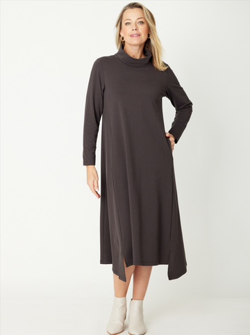 Margie Cowl Pocket Dress - Mocha - 30000 - Cordelia St
