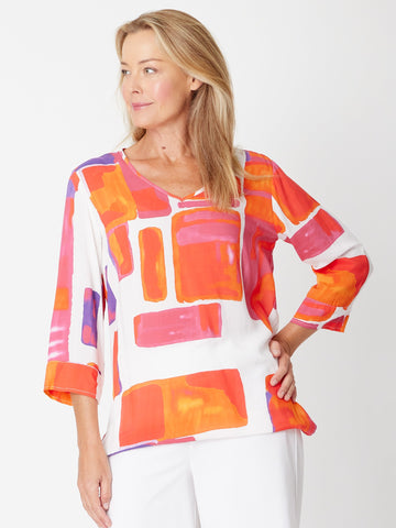 Summer Rainbow Kimono - Hotpink - 31563 - Clothes for Senior & Elderly Women