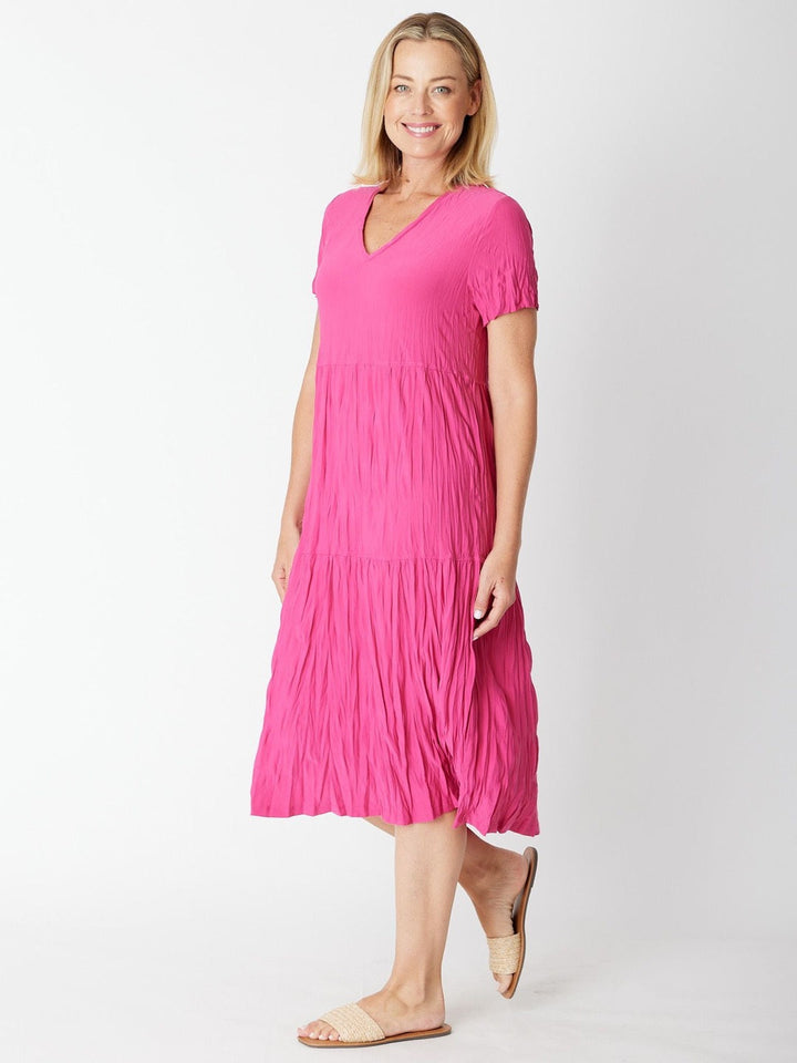 STELLA TIERED DRESS - Barbie Pink 29623
