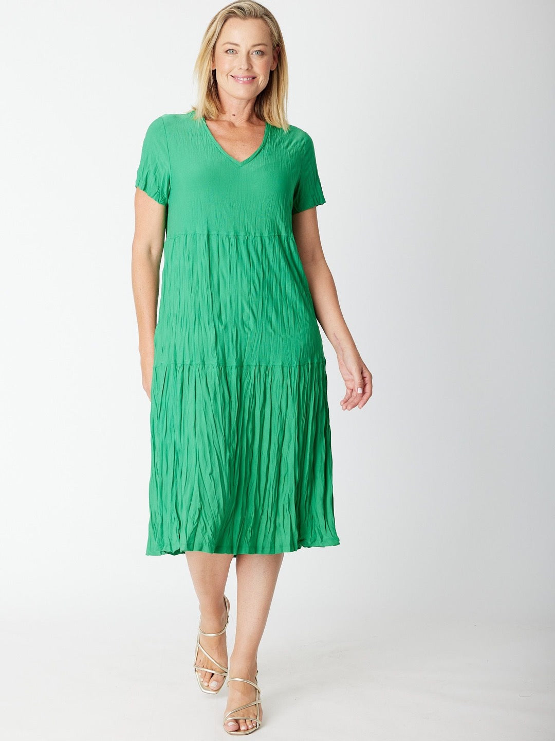 STELLA TIERED DRESS - EMERALD 29623