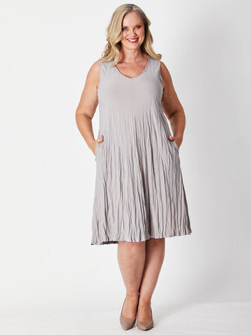 Stella Midi Dress - Silver 19768-S - 