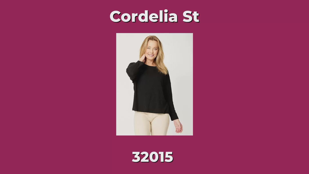 Long Sleeve Knit Top - Black- 32015