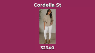 Tan Pocket Trim Knit Top- Beige - 32340 fits size 8-14 - New Arrivals